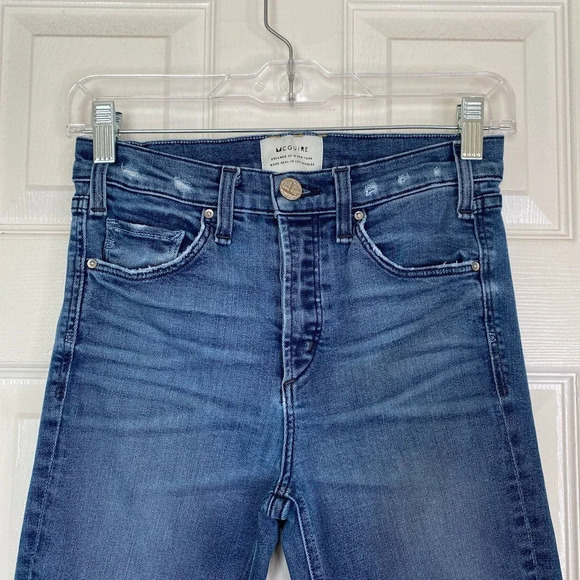 MCGUIRE DENIM Newton Split Hem Ankle Skinny Jeans Size 27P Revolve High Rise - Picture 3 of 9